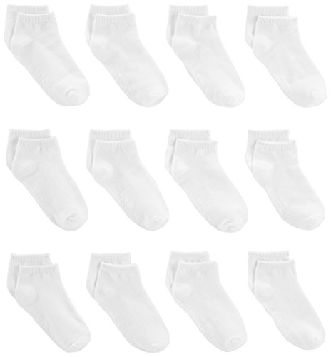 Simple Joys by Carter's Baby and Toddler paquete de 12 calcetines tobilleros ,Blanco ,4T/5T