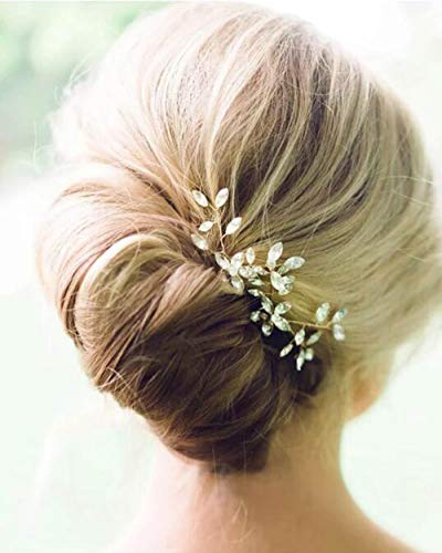 Simsly FS-200 - Horquillas para el pelo de boda con cristales brillantes para novia y dama de honor (2 unidades)