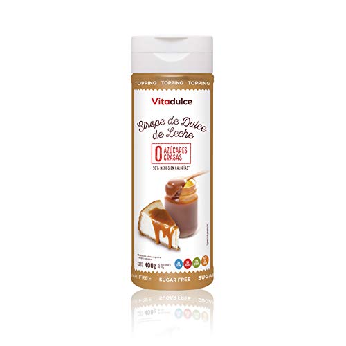 Sirope de dulce de leche sin azúcar, Topping de dulce de leche, Sirope bajo en calorías 400 gr - Vitadulce Sirope de dulce de leche sin azúcar, Topping de dulce de leche, Sirope bajo en calorías 400 gr - Vitadulce