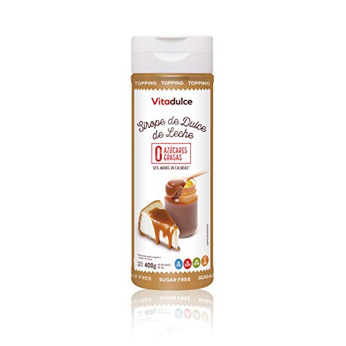 Sirope de dulce de leche sin azúcar, Topping de dulce de leche, Sirope bajo en calorías 400 gr - Vitadulce