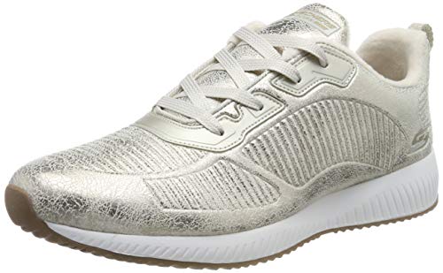 Skechers Bobs Squad-Sparkle Life, Zapatillas Mujer, Marrón (CHMP Champagne Duraleather/Chenille Line), 39 EU