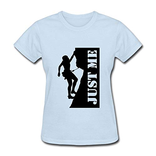 SKQIT Camiseta Divertida para Mujer Camiseta Juniors Tops gráficos Solo yo escalando Camisetas con Cuello Redondo Camisetas