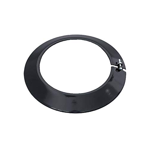 S&M 485213 Embellecedor en color negro vitrificado 900°C-Ø150 mm-Rosetón para conductos de estufas y chimeneas