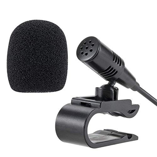 SMARTNAVI - Micrófono externo portátil de 3,5 mm para coche, reproductor de DVD, radio, ordenador portátil o sistema de audio del coche, con cable de 3 m Plug and Play