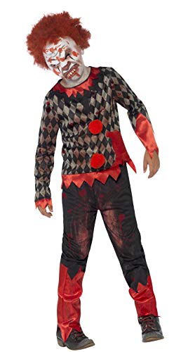 Smiffy's Smiffys-44293L Disfraz de payaso zombi deluxe, con careta de látex, parte de arri, color rojo y verde, L-Edad 10-12 años 44293L Smiffy's Smiffys-44293L Disfraz de payaso zombi deluxe, con careta de látex, parte de arri, color rojo y verde, L-Edad 10-12 años 44293L