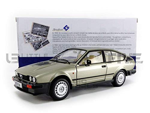 Solido 421185760 Alfa Romeo GTV6 1984 - Coche de Modelo, Zinc Fundido a presión, Escala 1:18, Color Plateado