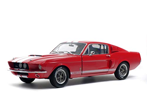 Solido S1802902 1:18 1967 Shelby Mustang GT500-Rojo & Blanco