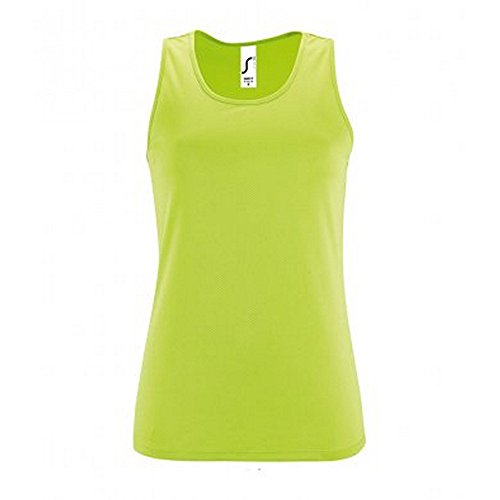 SOLS Camiseta Deportiva Sin Mangas Para Mujer (Mediano (M)/Verde Manzana) SOLS Camiseta Deportiva Sin Mangas Para Mujer (Mediano (M)/Verde Manzana)