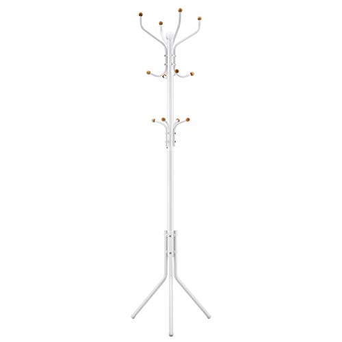 SONGMICS RCR19W - Perchero de Pie Lacado, Colgador Metálico para Ropa, Gorros, Bolsas, 12 Ganchos, 182 cm, Blanco SONGMICS RCR19W - Perchero de Pie Lacado, Colgador Metálico para Ropa, Gorros, Bolsas, 12 Ganchos, 182 cm, Blanco