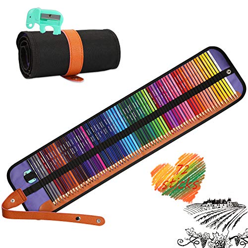 Sooair Lápiz de colores para adultos y niños, 72 Lápices de Colores, Ideal para colorear páginas de adultos, mandala, libro de coloreos, utensilios de escritura y lápices de colores para adultos