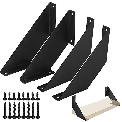 Soportes de estantería Hierro resistente, soporte multifuncional de 20cm para estanterías decorativas industriales flotantes de bricolaje, 2 pares Soportes de estantería Hierro resistente, soporte multifuncional de 20cm para estanterías decorativas industriales flotantes de bricolaje, 2 pares