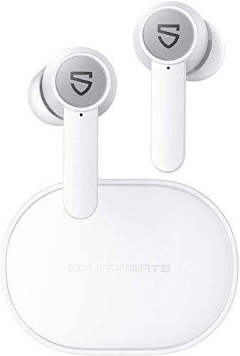 SoundPEATS Auriculares Inalámbricos con cancelación de Ruido, 4 Micrófonos, Auriculares Bluetooth Control Tactil, Carga de Tipo C, Admite Cargador Inalámbrico, Impermeables IPX5, Reproducci 21 Horas