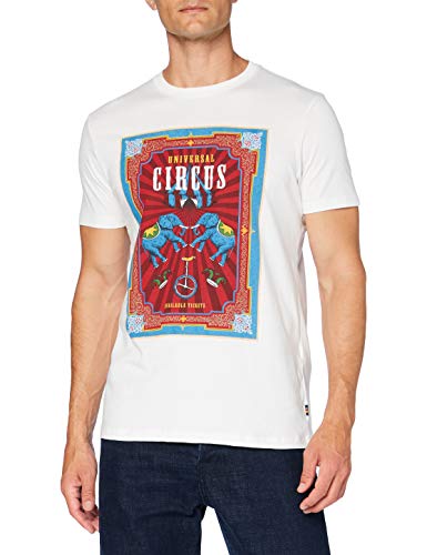 Springfield Camiseta Estampado Circo T-Shirt, Marfil, XL Mens