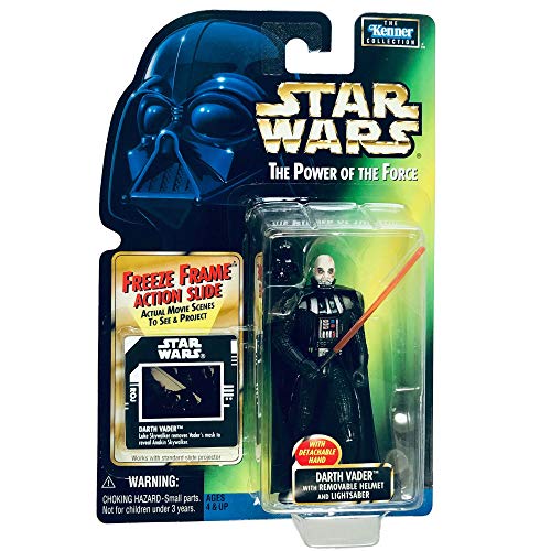 Star Wars POTF2 Power of the Force Freeze Frame Darth Vader w/ Removable Helmet and Lightsaber