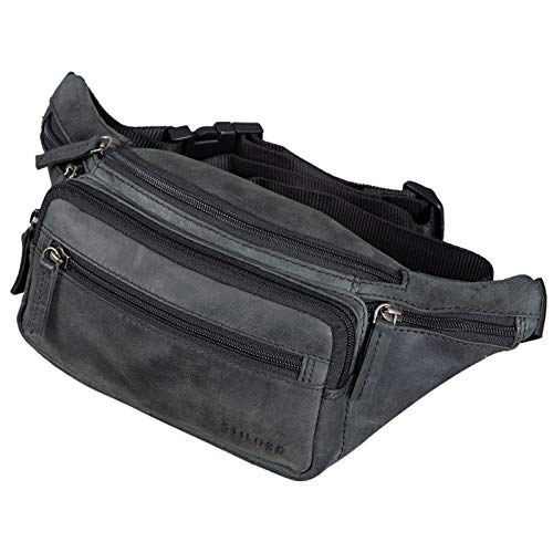 STILORD 'Zion' Vintage Riñonera Cuero para Fiestas Viajes Festivales Deporte Bolso Cintura Vacaciones Senderismo de Auténtica Piel, Color:Antracita STILORD 'Zion' Vintage Riñonera Cuero para Fiestas Viajes Festivales Deporte Bolso Cintura Vacaciones Senderismo de Auténtica Piel, Color:Antracita