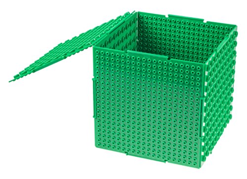 Strictly Briks - The Cube - 6 Bases de Doble Cara (Tacos Grandes y pequeños) interconectadas - Compatible con Todas Las Grandes Marcas - Pendiente de ser Patentado - 16,51 x 16,51 x 16,51 cm - Verde