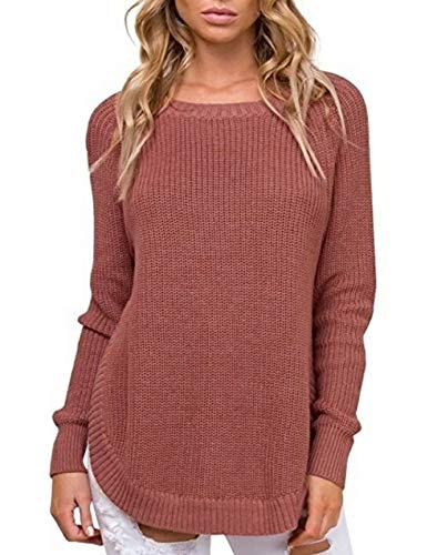 Sudaderas Mujer Manga Larga Cuello Redondo Abiertas Hem De Basic Punto Pullover Elegantes Moda Anchas Informales Colores Sólidos Sweater Pullover Punto Otoño Invierno Ropa (Color : Rojo, Size : M) Sudaderas Mujer Manga Larga Cuello Redondo Abiertas Hem De Basic Punto Pullover Elegantes Moda Anchas Informales Colores Sólidos Sweater Pullover Punto Otoño Invierno Ropa (Color : Rojo, Size : M)