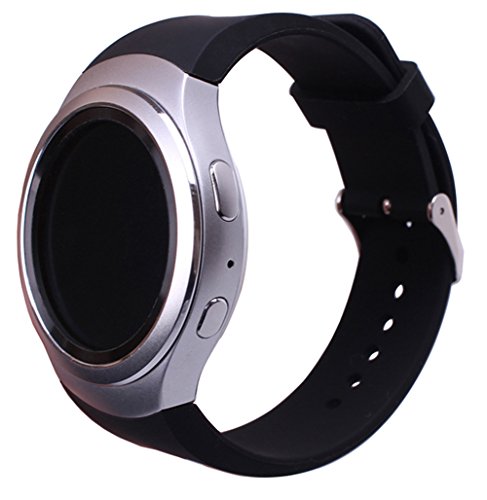 Sundaree Compatible con Correa Gear S2 Sport,Ralmente Silicona Reemplazo Banda Pulseras de Repuesto Correa de Reloj Inteligente Smartwatch para Samsung Gear S2 Sport SM-R720/SM-R730(Black GJ)