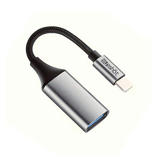 sunshot Adaptador de cámara USB hembra OTG cable de sincronización de datos compatible con iPhone o iPad, cámara de apoyo, lector de tarjetas, unidad flash USB, ratón, teclado, hub, MIDI sunshot Adaptador de cámara USB hembra OTG cable de sincronización de datos compatible con iPhone o iPad, cámara de apoyo, lector de tarjetas, unidad flash USB, ratón, teclado, hub, MIDI