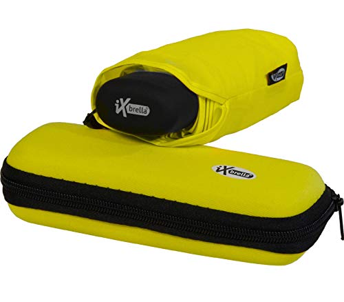 Super mini parapluie de poche iX-brella dans un étui Jaune jaune 18,5 cm