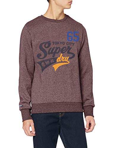 Superdry Tri Classic Crew Sudadera Skateboarding, Deep Port Mega Grit, L para Hombre