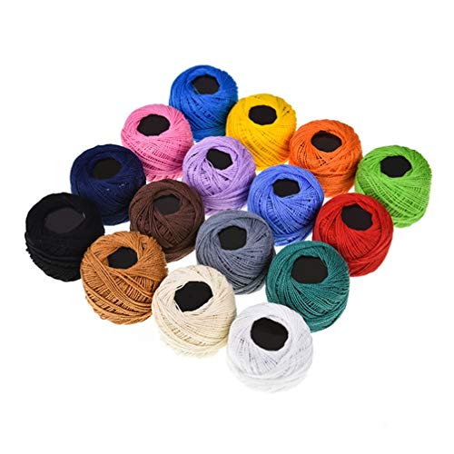 SUPVOX 16 colores de hilo de bordar hilo de punto de cruz pulseras de amistad hilo de seda de seda para manualidades (color sólido)