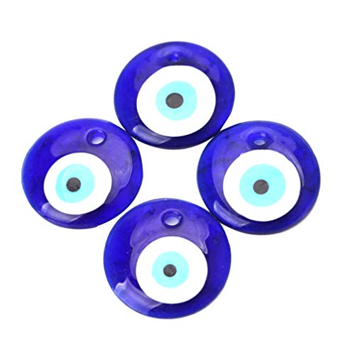 SUPVOX 4 piezas de encanto de ojo malvado, eyetalisman azul de la suerte, cuentas de mal de ojo para pulsera de cuerda trenzada de macramé que hace la decoración
