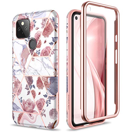SURITCH Compatible for Google Pixel 5 Case (2020 Release) Full-Body Rugged Hard Case with Built-In Screen Protector Shockproof Bumper Case for Google Pixel 5 - Marble Rose SURITCH Compatible for Google Pixel 5 Case (2020 Release) Full-Body Rugged Hard Case with Built-In Screen Protector Shockproof Bumper Case for Google Pixel 5 - Marble Rose