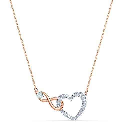 Swarovski Collar Infinity Heart, Blanco, combinación de Acabados metálicos