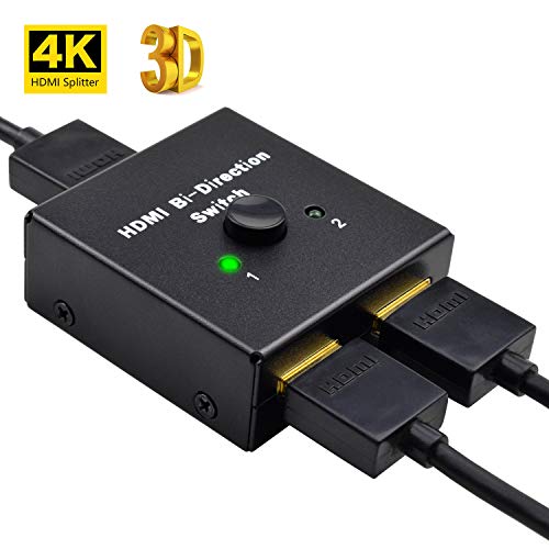 Switch HDMI Bidireccional la Entrada 2 a 1 Salida o Switch 1 a 2 Salidas Soporta 3D y 1080P para HDTV/BLU-Ray Player/DVD/DVR etc