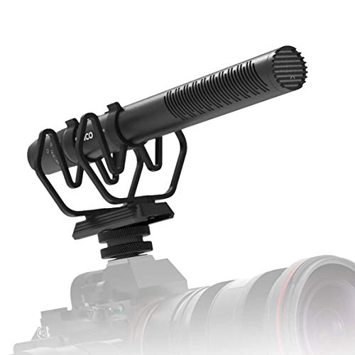 SYNCO Mic-D30 Shotgun-Microphone-Direccional- Condensador-Microfono Supercardioide Mic con Control Gain, Compatible para DSLR Cámara Reflex, Videocámara y Móvil
