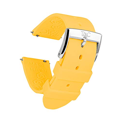 TAAC MOONO Repuesto en Correa para Relojes y Smartwatch, Made in Italy en Silicona Médica Hipoalergénica, 20mm o 22mm, Compatibilidad Universal, Easy Click - Liberación Rápida, Modelo Banana