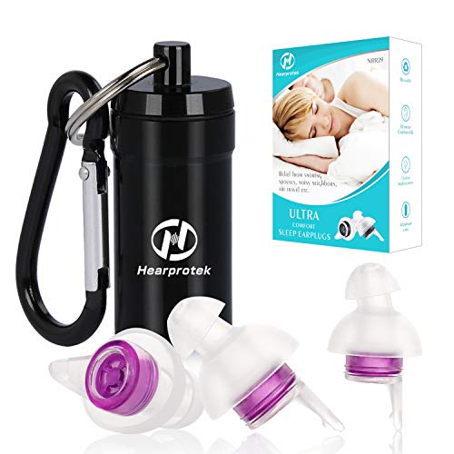 Tapones para los oídos para dormir, Hearprotek Protección Auditiva Tapones que evitan el ruido de los ronquidos y otros sonidos fuertes para Reducción de Ruido Trabajo Viajar (Morado) Tapones para los oídos para dormir, Hearprotek Protección Auditiva Tapones que evitan el ruido de los ronquidos y otros sonidos fuertes para Reducción de Ruido Trabajo Viajar (Morado)