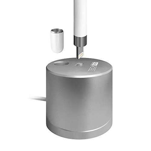 TechMatte Soporte de Carga (Aluminio) con Incorporado Cable de Carga para Apple Pencil (1.5 Metros)