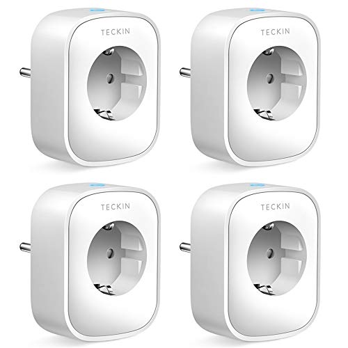 TECKIN Enchufe Inteligente, 16A 3680W Enchufe WiFi Con Monitor de Energía, Compatible con Alexa & Google Home, Enchufe con Control Remoto y Función de Temporizado, Tomas de corriente alterna 4 Packs TECKIN Enchufe Inteligente, 16A 3680W Enchufe WiFi Con Monitor de Energía, Compatible con Alexa & Google Home, Enchufe con Control Remoto y Función de Temporizado, Tomas de corriente alterna 4 Packs