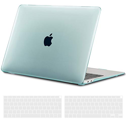 TECOOL Funda para 2020 2019 2018 MacBook Air 13 Pulgadas A2337 (M1) / A2179 / A1932, Cubierta de Plástico Dura Case Carcasa con Tapa del Teclado para Nuevo MacBook Air 13 con Touch ID - Cristal Verde