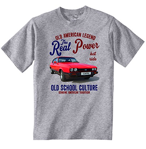 TEESANDENGINES Ford Capri MK3 Camiseta Gris para Hombre de Algodon Size Medium TEESANDENGINES Ford Capri MK3 Camiseta Gris para Hombre de Algodon Size Medium