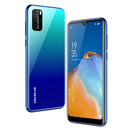 Teléfono Móvil Libres, 3GB RAM/32GB ROM Moviles Libres Baratos 4G,6,3 Water-Drop Pulgadas, Android 9.0, 4600mAh Batería, Smartphone Barato Dual SIM, Cámara 8MP, Face ID Smartphone Libre (Azul)