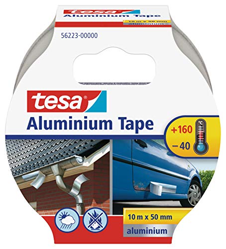 tesa 56223-00000-01 56223-00000-01-Cinta de Aluminio 50 micras-10m x 50mm, Standard, 10mx50mm