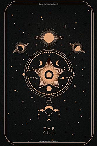THE SUN: The Sun tarot notebook , tarot cards black and gold Journal , Tarot journal Black and Gold