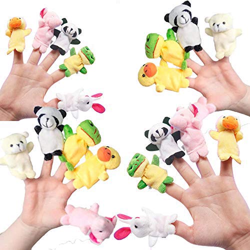 THE TWIDDLERS 20 Marionetas para Dedos con Animales adorables en múltiples Colores Detalles de Fiesta - Rellenos de Bolsas de Fiesta y Calcetines - Premios de Clase