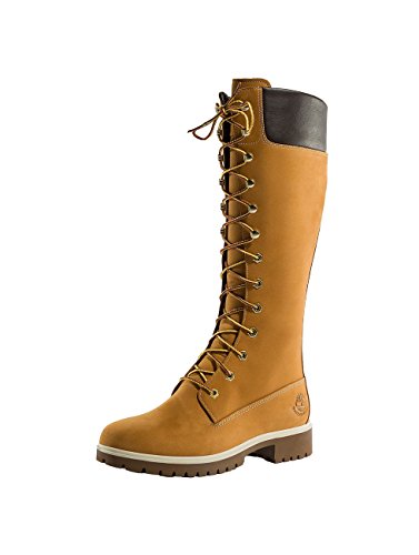 Timberland Premium 14 Inch Waterproof, Botas Chukka Mujer, Amarillo Wheat Nubuck, 39.5 EU