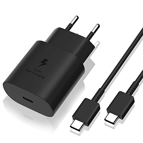 TITACUTE Galaxy Note 10 Plus de Cargador, adaptador de viaje de 25W USB C adaptador de carga rápido con cable tipo C a tipo C de 1 m, compatible con Samsung Galaxy Note 10+ 5G / Galaxy Note 10