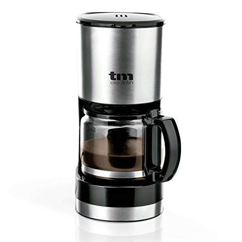 TM Electron TMPCF007 Cafetera Eléctrica 6 Tazas, 600W, Jarra de 0,6L, Filtro Extraíble, Plástico, Acero Inoxidable