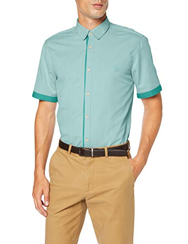 Tom Tailor Casual Ray Camisa, Verde (SPRT Green Two Fac 17420), X-Large para Hombre