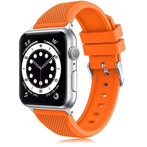 TOPsic para Apple Watch Correa 38mm/42mm, Silicona Suave de Estilo Deportivo Reemplazo iWatch Correa Wristband para Apple Watch de Pulsera Serie 3,2,1, Deporte (42mm, Naranja-b) TOPsic para Apple Watch Correa 38mm/42mm, Silicona Suave de Estilo Deportivo Reemplazo iWatch Correa Wristband para Apple Watch de Pulsera Serie 3,2,1, Deporte (42mm, Naranja-b)