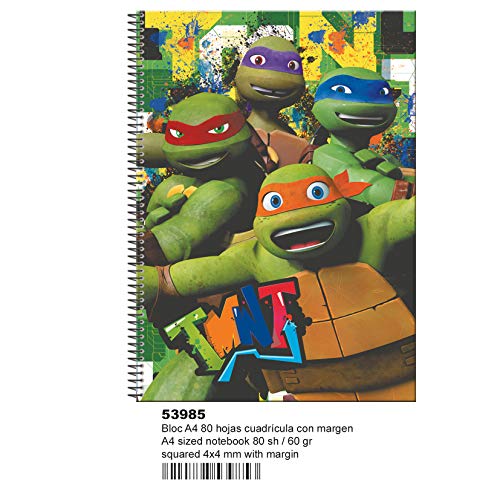Tortugas Ninja-MC-53985 Libretas Y Cuadernos, Multicolor (Montichelvo MC-53985)
