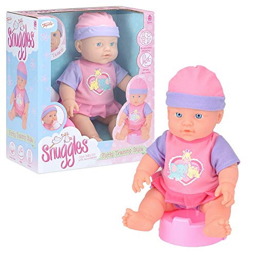 Toyrific Muñeca bebé Snuggles con Accesorios, función Llorar, Beber y mojar, para Entrenamiento de Orinal Skyla