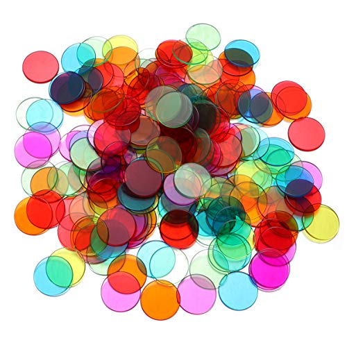 Toyvian 300 Piezas de Tarjetas de Juego de Bingo de plástico de Colores cuentan fichas de Bingo para Juegos de matemáticas de Fiesta de Carnaval