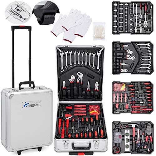 TRESKO® Maletín de Herramientas 949 Piezas | Portaherramientas Portátil | Set/Caja con herramientas | Maleta de Cromo Vanadio y Acero TRESKO® Maletín de Herramientas 949 Piezas | Portaherramientas Portátil | Set/Caja con herramientas | Maleta de Cromo Vanadio y Acero